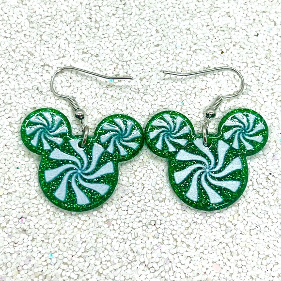 Mickey green mint earrings !!! - Picture 2 of 2